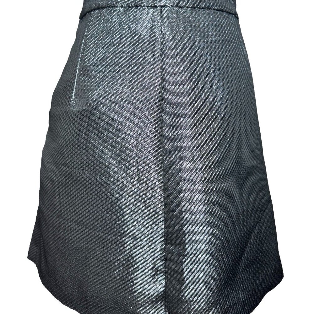 Womens Silver Metallic A-line Skirt Lined Size 10